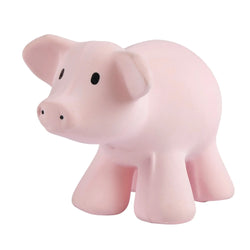 Pig - Organic Rubber Rattle, Teether & Bath Toy