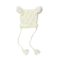 Quinn Cable Pom Pom Knit Hat - Ivory