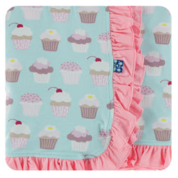 Ruffle Stroller Blanket - Cupcakes