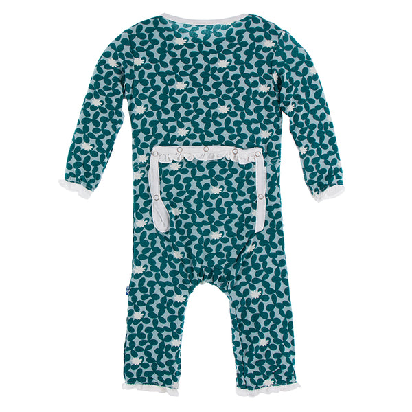 Ruffle Coverall - Running Buffalo Clover