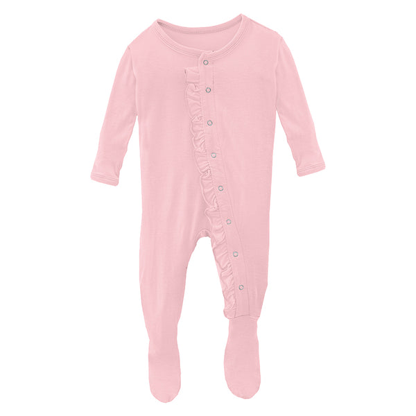 Ruffle Footie - Lotus (Pink)