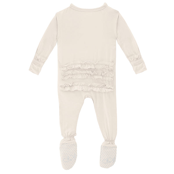 Ruffle Footie - Natural