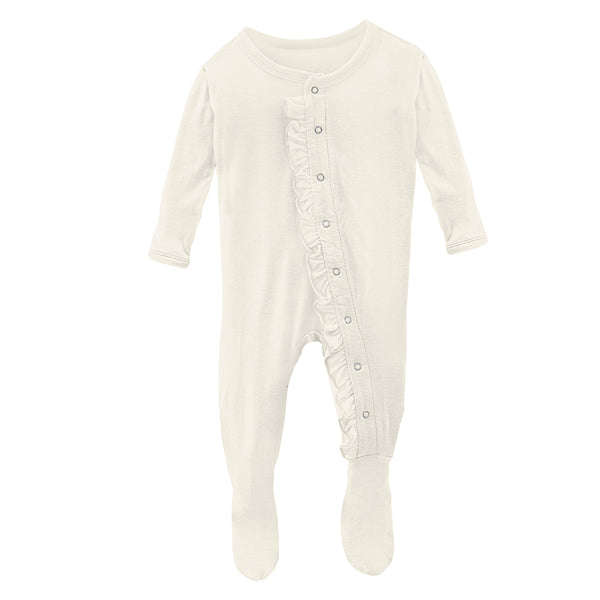 Ruffle Footie - Natural