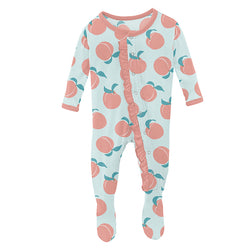 Ruffle Footie - Fresh Air Peaches