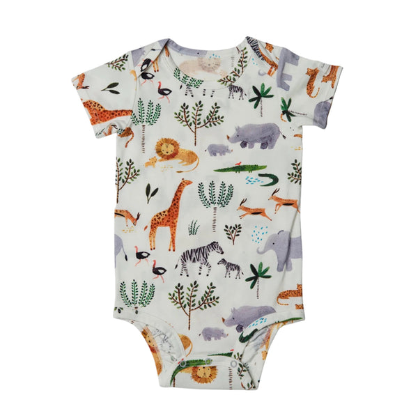 Short Sleeve Bodysuit - Safari Jungle