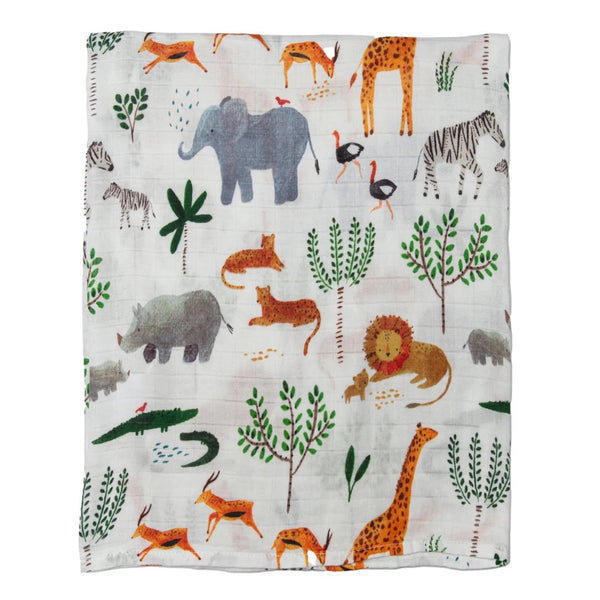 Muslin Swaddle Blanket - Safari Jungle