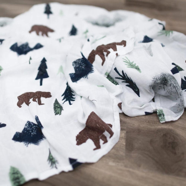 Muslin Swaddle Blanket Yosemite (Brown Bear)