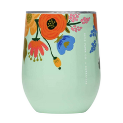 Corkcicle Stemless Wine Glass - Mint Floral