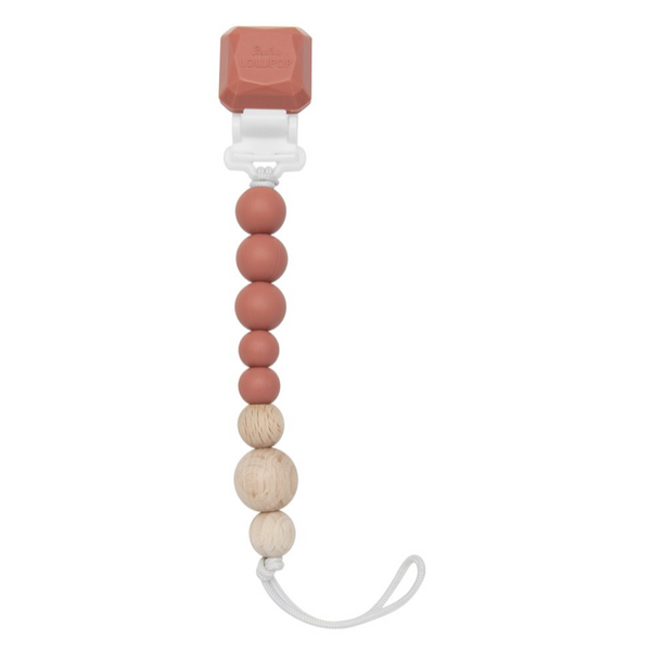 Colour Pop Pacifier Clip - Terra Cotta