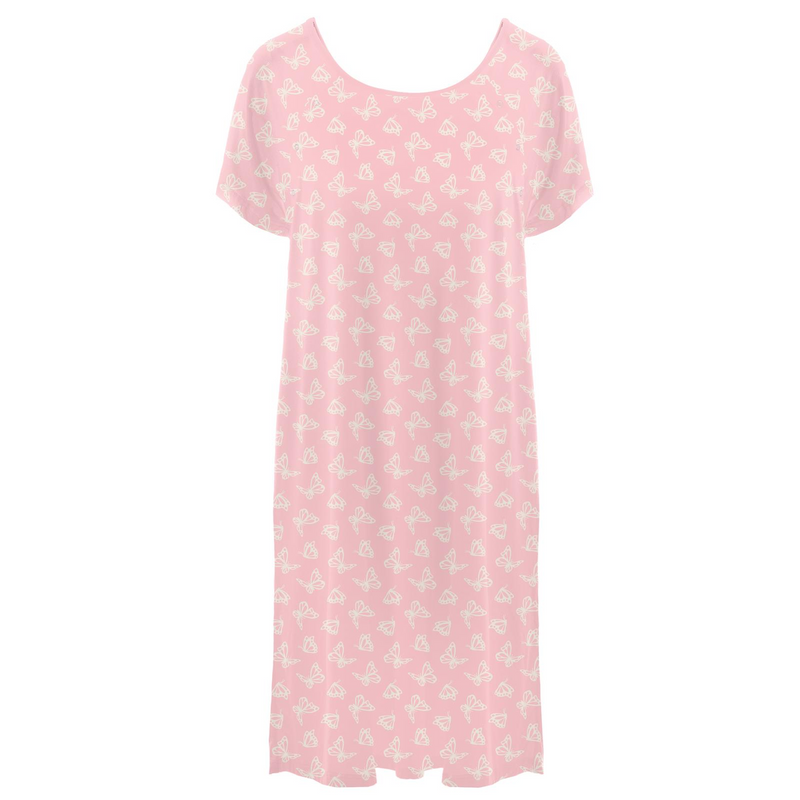Women's Bamboo Hospital Gown - Lotus Butterfly