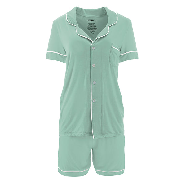 Women's Bamboo Collared Pajama Set - Pistachio