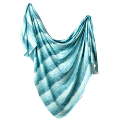 Knit Swaddle Blanket - Waves