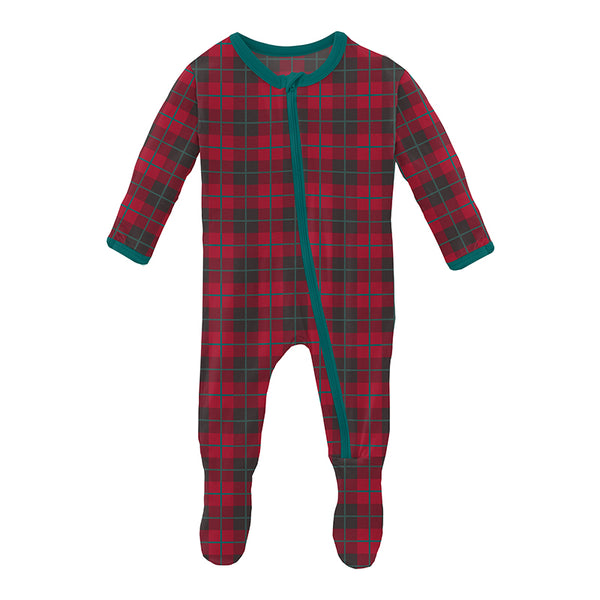 Footie (Zipper) - Holiday Plaid