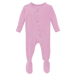 Ruffle Footie - Cotton Candy Pink