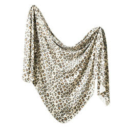 Knit Swaddle Blanket - Zara (Cheetah Print)