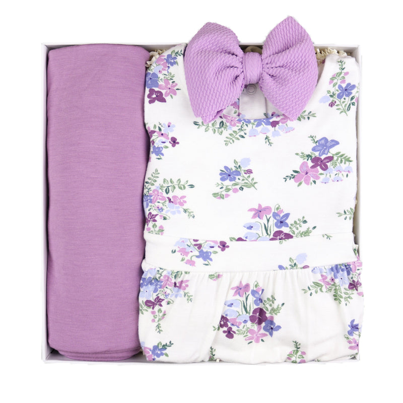 Purple Floral Baby Gift Box