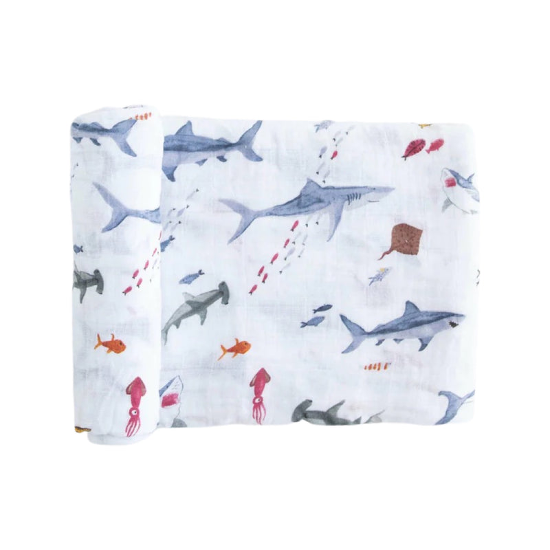 Muslin Swaddle Blanket - Shark