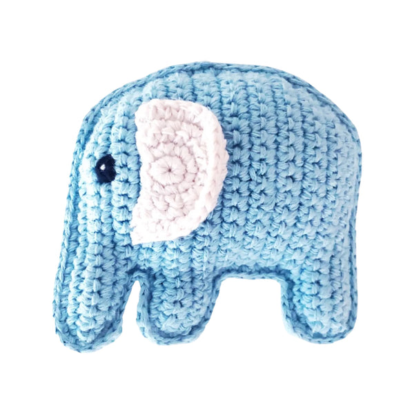 Organic Elephant Rattle - Blue