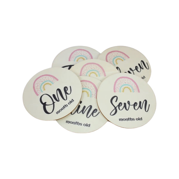 Rainbow Wooden Milestones Photo Prop Set