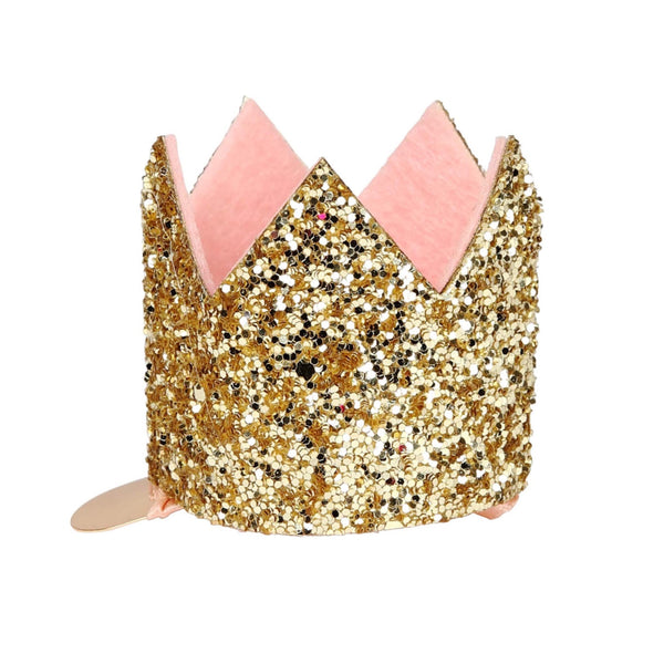 Meri Meri Mini Gold Glitter Crown Hair Clip