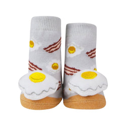 Breakfast Rattle Socks - Gray