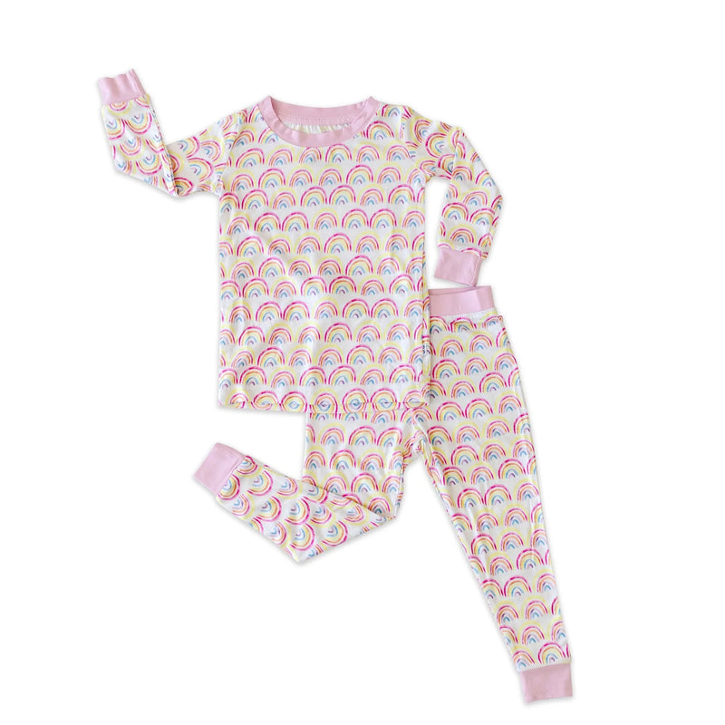 Little Sleepies Pastel Rainbows Bamboo Pajama Set