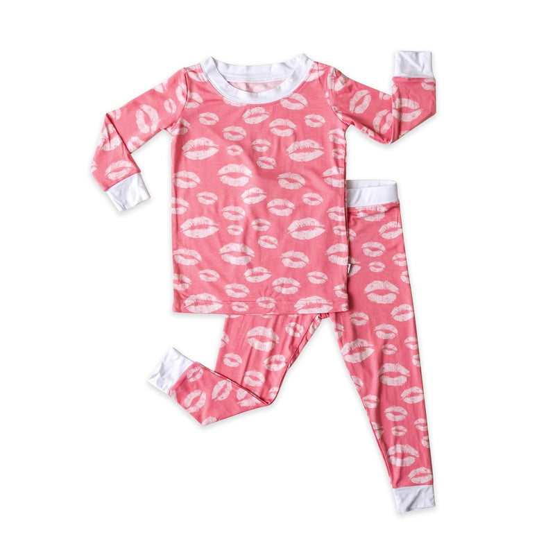 Little Sleepies Pink Kisses Bamboo Pajama Set